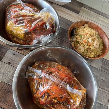 Bayou Seafood and Wings - 2 lbs ooh la la , 2 lbs garlic butter, shrimp fried rice - Seafood Near Me - Houston, Texas Bayou Seafood and Wings - 2 lbs ooh la la , 2 lbs garlic butter, shrimp fried rice - Seafood Near Me - Houston, Texas
