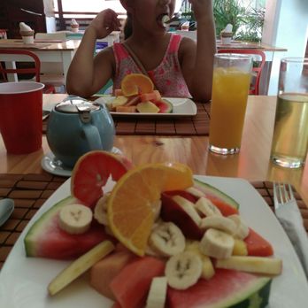 Café Orange - 50 pesos fruit plate. Great - Breakfast & Brunch Near Me - Playa del Carmen, ROO