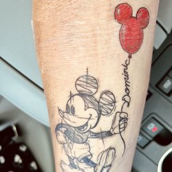 Horseshoes and Hand Grenades Tattoo - Mickey Mouse Baloons