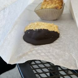 Flying Dutchman European Pastry Shop - Black and white coconut cookie. Rhubarb/apple pastry.