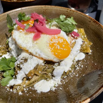 insideOUT - Pork Chile verde chilaquiles - Lounges Near Me - San Diego, California