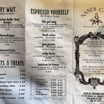 Nani’s Cafe - Hours/Menu - Cafes Near Me - Waialua, Hawaii