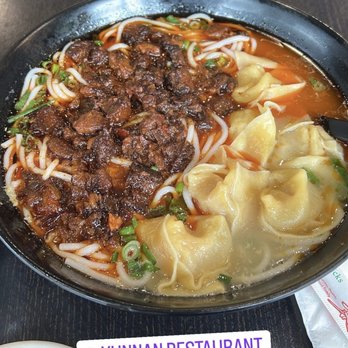 Yunnan Restaurant - #7. Wonton with Stewed Pork rice Noodle in Chicken Broth - Chinese Near Me - Oak Park, California Yunnan Restaurant - #7. Wonton with Stewed Pork rice Noodle in Chicken Broth - Chinese Near Me - Oak Park, California
