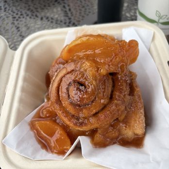 Morning Rolls - Seasonal Cinnamon Roll: Brown Sugar Peach - Breakfast & Brunch Near Me - Raleigh, North Carolina Morning Rolls - Seasonal Cinnamon Roll: Brown Sugar Peach - Breakfast & Brunch Near Me - Raleigh, North Carolina
