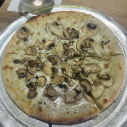 Mushroom pizza ($12 happy hour)