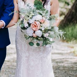 Lina's Alterations - I was wearing flats, and she hemmed the dress perfectly.
