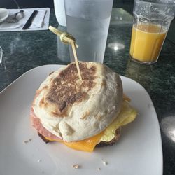 Quinault River Village Internet Cafe - Egg and cheese croissant.