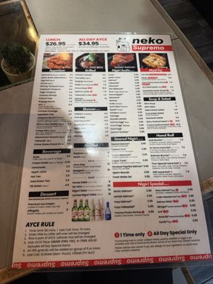 Menu photo 1 Neko Supremo Las Vegas, NV