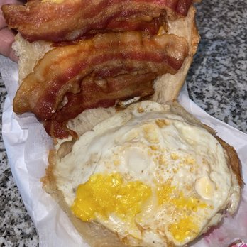 Elgin Donuts - Bacon, Egg & Cheese Croissant sandwich (yummy)! - Donuts Near Me - Elgin, Texas