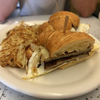 The Worker Bee Cafe - Breakfast Croissant with Sausage - Breakfast & Brunch Near Me - Carpinteria, California The Worker Bee Cafe - Breakfast Croissant with Sausage - Breakfast & Brunch Near Me - Carpinteria, California