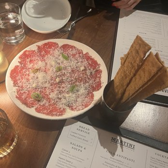 Martini Modern Italian - Beef Carpaccio* - Italian Near Me - Columbus, Ohio Martini Modern Italian - Beef Carpaccio* - Italian Near Me - Columbus, Ohio