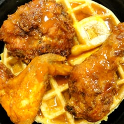 Chicken n' Waffles - Chicken and Waffles (dark meat with syrup and hot sauce)