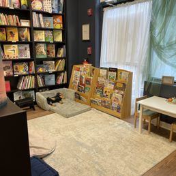 a child's room with bookshelves a child's room with bookshelves
