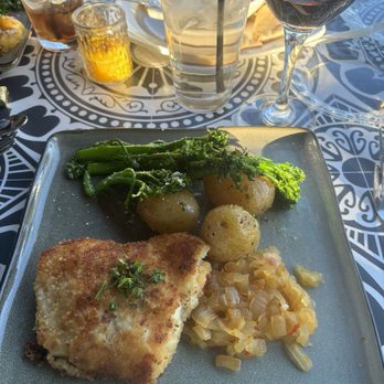 Levee House Bistro - Delicious Crust Cod with Orange Chutney, broccoli and Yukon gold potatoes - American Near Me - Marietta, Ohio