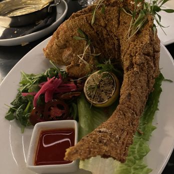 Bungalow Downtown Dining - Red Whole Fried Snapper - Steakhouses Near Me - Houston, Texas Bungalow Downtown Dining - Red Whole Fried Snapper - Steakhouses Near Me - Houston, Texas