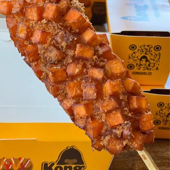 Kong Dog - Sweet potato corndog with half mozz half beef - Asian Fusion Near Me - Glenview, Illinois Kong Dog - Sweet potato corndog with half mozz half beef - Asian Fusion Near Me - Glenview, Illinois