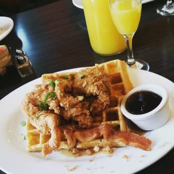 Chicago Waffles - Chicken and waffles with bacon and spicy syrup - BYOB mimosas - Breakfast & Brunch Near Me - Chicago, Illinois