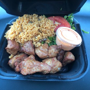 Gandules Grill - Pork chunks, rice & salad - Puerto Rican Near Me - Lehigh Acres, Florida