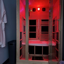 Georgetown Professional Massage and Wellness - Full Spectrum Infrared Sauna with Chromotherapy Lighting.