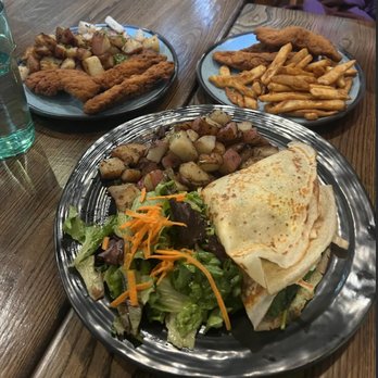 Crepevine Restaurants - Florentine Crepe with House Potatoes - New American Near Me - Mountain View, California
