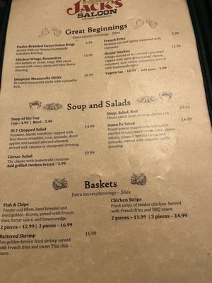 Menu photo 7 Three Fingered Jacks Saloon & Cafe Winthrop, WA