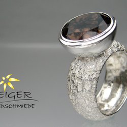 Geiger Goldschmiede - Geiger Goldschmiede Silber Ring  mit Stein, Kunsthandwerk ,Goldschmiedekunst, Schmuck in Formvollendung und Zeitloser Eleganz.