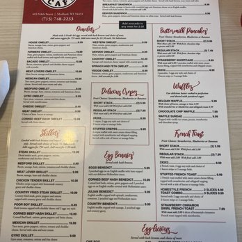 Medford Cafe - Menu - Cafes Near Me - Medford, Wisconsin Medford Cafe - Menu - Cafes Near Me - Medford, Wisconsin