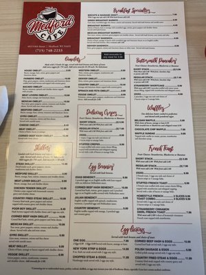 Menu photo 1 Medford Cafe Medford, WI Menu photo 1 Medford Cafe Medford, WI