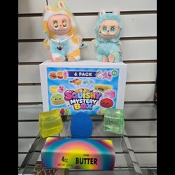 Waterbeds 'n' Stuff - Collectible squishy stim toys including slimes, butter, and Labubu toys