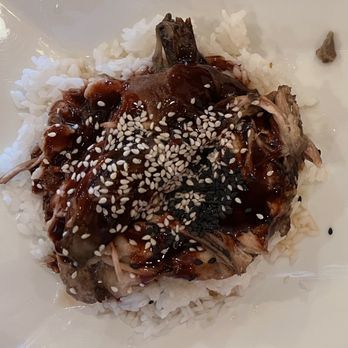 Island Grill - Pulled Pork on rice, as it appeared under a layer of sauce before attempting to eat it. - Hawaiian Near Me - Pullman, Washington Island Grill - Pulled Pork on rice, as it appeared under a layer of sauce before attempting to eat it. - Hawaiian Near Me - Pullman, Washington