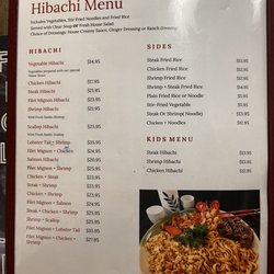 Chef Sake's - Hibachi menu