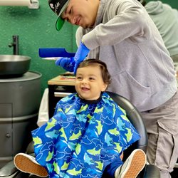 Ace of Fades Barber Shop - Enjoying his first haircut from Mr Gabe!