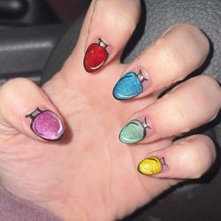 Fancy Nails - Christmas light nails, cat eye