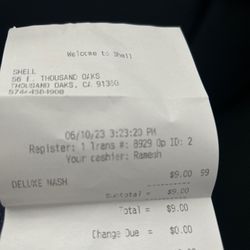 Shell Gas Station - Receipt