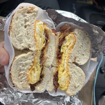 Wonder Bagels - Bacon egg and cheese on an everything bagel - Bagels Near Me - Bayonne, New Jersey