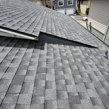 NC Roofing Solution - GAF asphalt-shingle roof replacement, overlooking at the edge of the roof. - Roofing Near Me - Walnut Creek, California