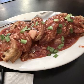 MaMa Ji's - Crispy lotus root stuffed with ground pork in sweet and spicy sauce - Dim Sum Near Me - San Francisco, California