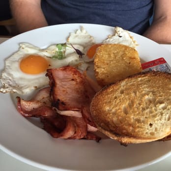 Rozelle Espresso - Fried eggs, hash brown and bacon. - Breakfast & Brunch Near Me - Rozelle, NSW