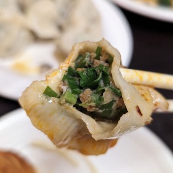 Noodle Palace - Inside the Pork & Leek Dumpling - Noodles Near Me - Rosemead, California Noodle Palace - Inside the Pork & Leek Dumpling - Noodles Near Me - Rosemead, California