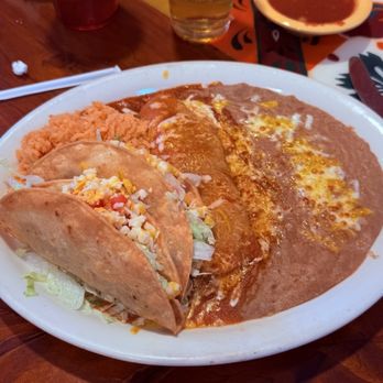 Mi Ranchito - Two beef tacos and a beef enchilada - Mexican Near Me - American Fork, Utah