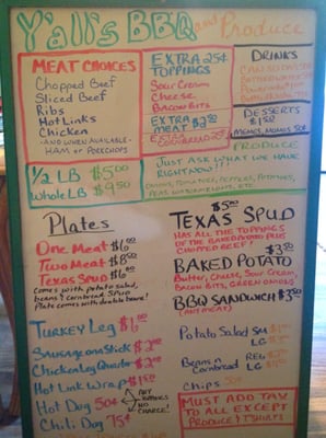 Menu photo 4 Yall's Barbecue N' Produce Tyler, TX Menu photo 4 Yall's Barbecue N' Produce Tyler, TX