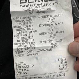 Over priced Levi jeans for 69.50 supposedly in sale with a 40% discount.   Er markup