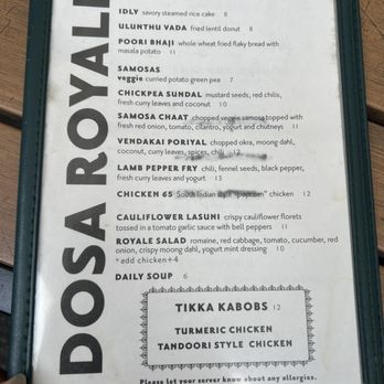 Dosa Royale - Menu - Indian Near Me - Brooklyn, New York
