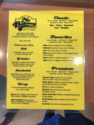 Menu photo 7 No Baloney Albany, OR