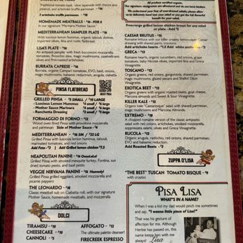 Pisa Lisa - Starters, Salads, Flatbread, Desserts, etc. Menu - Pizza Near Me - Sedona, Arizona Pisa Lisa - Starters, Salads, Flatbread, Desserts, etc. Menu - Pizza Near Me - Sedona, Arizona