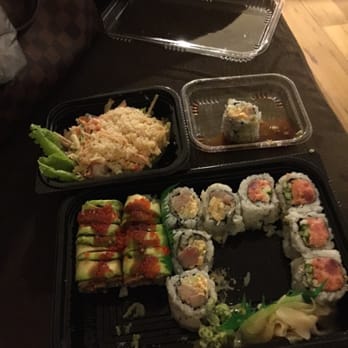 Sake Japanese Restaurant - Caterpillar roll, spicy tuna roll, spicy yellowtail roll, seafood salad. All yummy! - Japanese Near Me - Braintree, Massachusetts Sake Japanese Restaurant - Caterpillar roll, spicy tuna roll, spicy yellowtail roll, seafood salad. All yummy! - Japanese Near Me - Braintree, Massachusetts