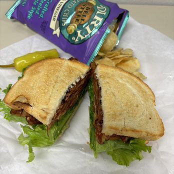 Pumper Pickle - BLT on sourdough with some Dirty Potato Chips Salt & Vinegar - Sandwiches Near Me - Santa Ana, California Pumper Pickle - BLT on sourdough with some Dirty Potato Chips Salt & Vinegar - Sandwiches Near Me - Santa Ana, California