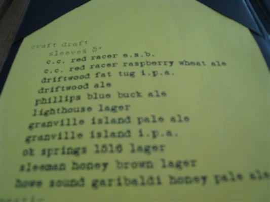 Menu photo 8 Darby's Pub Vancouver, BC