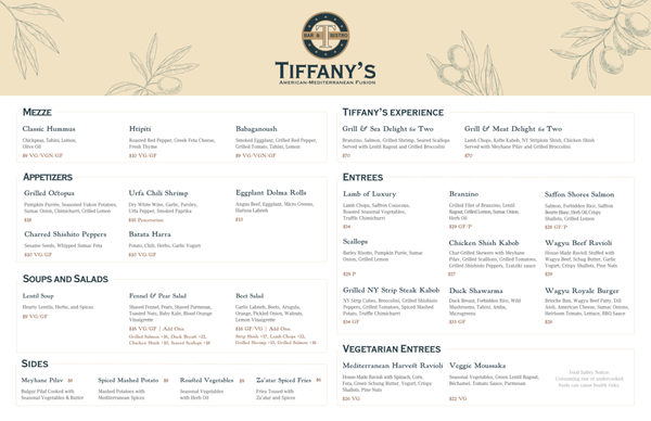 Menu photo 2 Tiffany's Bar and Bistro Washington, DC, DC