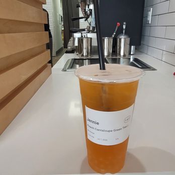 Teapresso Bar - Peach cantaloupe green tea with bursting mango balls - Bubble Tea Near Me - Houston, Texas Teapresso Bar - Peach cantaloupe green tea with bursting mango balls - Bubble Tea Near Me - Houston, Texas